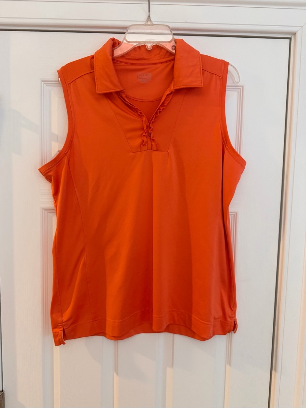 Ladies Size XL "Aspire" Sleeveless Polo Tank Top - Orange GUC